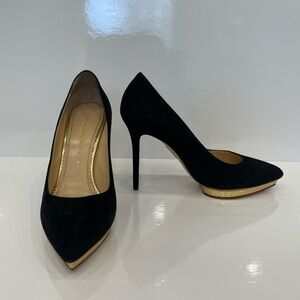 Charlotte Olympia black suede heels size 41